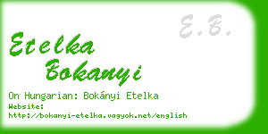 etelka bokanyi business card